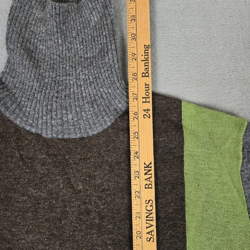 VTG Banana Republic Sweater Mens Large Merino Wool Turtleneck Vintage‎ Striped